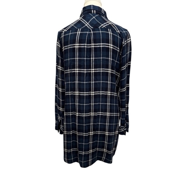 Rails Bianca Tartan Shirt Dress Petrol Blue Spruce White Sz M - Picture 9 of 10